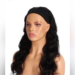 NWT Elegant Black Headband Wig for Women Body Wave 18”Natural Black